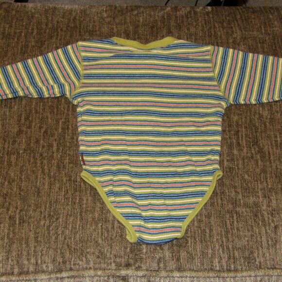 Gymsport Gymboree XS Green Striped Bodysuit One Piece Romper Vintage 1998 - Picture 3 of 4